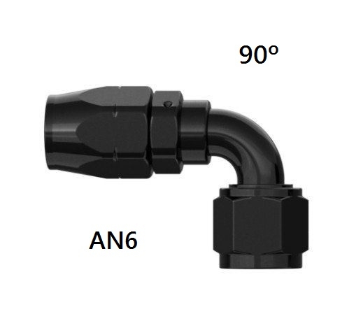 Fitting 90° Goodridge AN6 - Preto