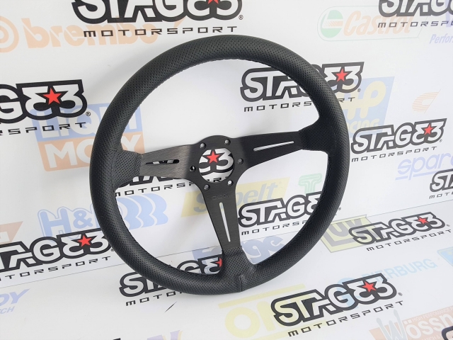 Volante Stage3 Motorsport Pele/Couro (350mm / 80mm)
