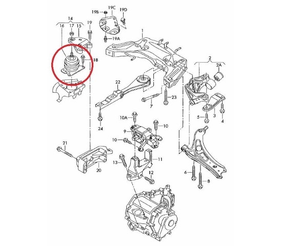 Apoio Motor Direito Seat ibiza 6l Vibra technics