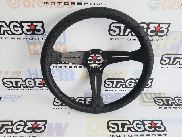 Volante Stage3 Motorsport Pele/Couro (350mm / 80mm)