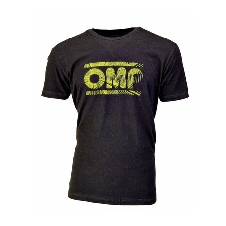 T-Shirt OMP Preta Logo Amarelo M