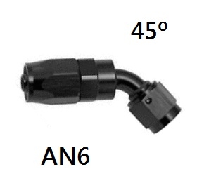 Fitting 45° Goodridge AN6 - Preto