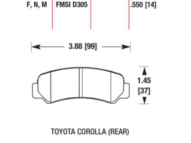 Pastilhas Competição Hawk HPS Toyota Corola AE86 - trás