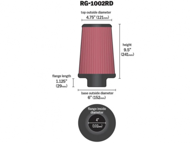 Filtro Ar K&N Cónico Adaptável Universal
